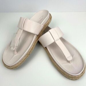 Joie Nacho Boho Ivory/Cream/Tan Slip-on Faux Leather Espadrille Sandal NWT